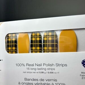 Color Street Breaking Plaid Yellow and Black Nail Polish Strips Clueless Vibes